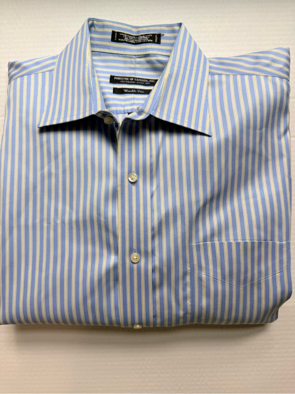 Forsyth of Canada Light Blue & White Stripe Dress Shirt